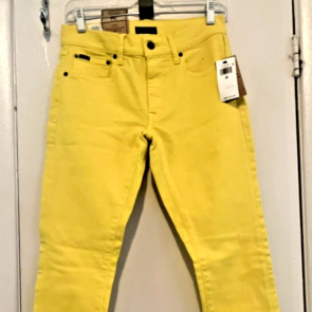 Polo Ralph Lauren Womens Tompkins Skinny High Rise Ankle Jeans Yellow Size 28-NW